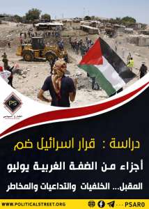 دراسة :  قرار إسرائيل ضم أجزاء من الضفة الغربية يوليو المقبل الخلفيات والتداعيات والمخاطر