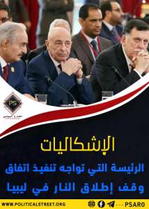 الإشكاليات الرئيسة التي تواجه تنفيذ اتفاق وقف إطلاق النار في ليبيا