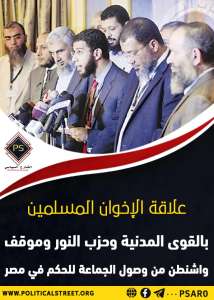 علاقة الإخوان المسلمين بالقوى المدنية وحزب النور